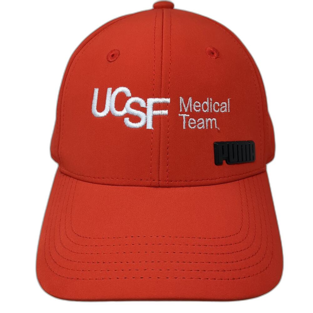 Puma Baseball Cap Red One Size UCSF Medical Team Performance Stretch Fit Hat